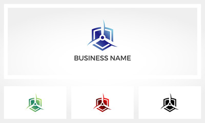 Airplane Propeller On A Shield Logo © recehan