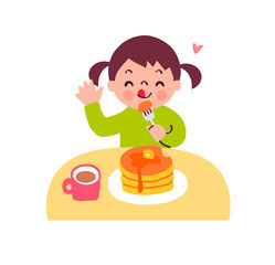 おやつを食べる女の子