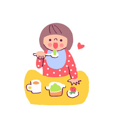 離乳食を食べる赤ちゃん