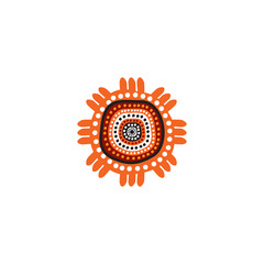 Aboriginal art dots painting icon logo design vector illustration template