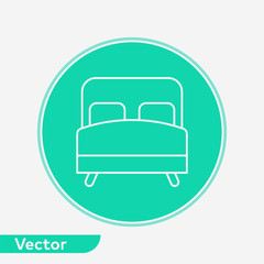 Bed vector icon sign symbol