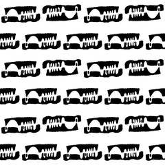 Black and White Abstract Ethnic Seamless Pattern