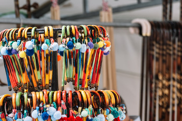 Colorful souvenirs from Xativa fair.