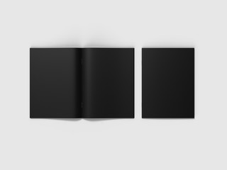 Blank white catalog, magazines, booklet mock up. 3d render illustration.
