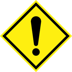 Yellow hazard sign with exclamation mark