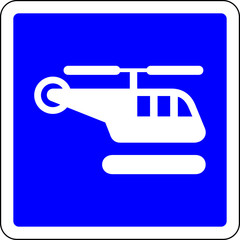 Helicopter blue sign