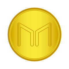 Gold Maker icon. golden Cryptocurrency Maker sign.  blockchain  money. Internet money