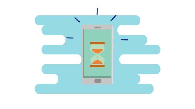 smartphone technology with hourglass timer