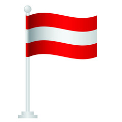Austria flag. National flag of Austria on pole vector 