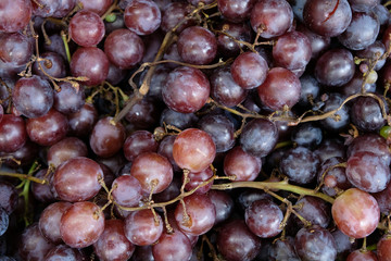 bunch of red grapes closeup