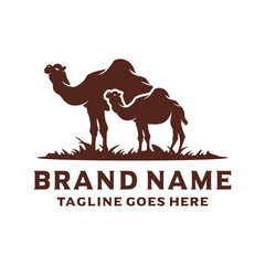 desert camel silhouette logo design