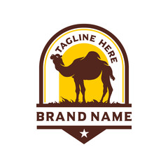 camel desert vintage logo design