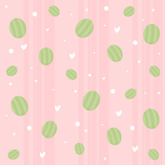 Seamless cute watermelon pattern. Fun vector illustration!