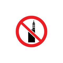 No vaping or electronic cigarette notification sign vector illustration isolated.