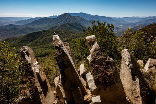 Overlooking the Ocoa Valley that leads to National Park La Campana in Chile.