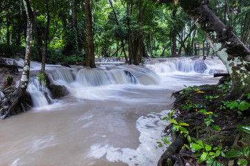 Kroeng Krawia Waterfall in the rainy season, Thailand