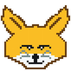 vector pixel art fox isolated