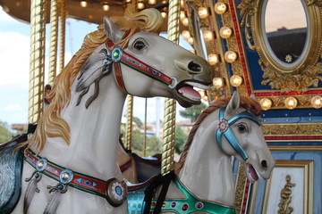 Fototapeta na wymiar Carousel Horses