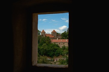 Fototapeta premium castle in the window