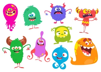 Muurstickers Monster Grappige cartoon monsters instellen. vector illustratie