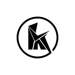 K Letter initial logo design vector. 