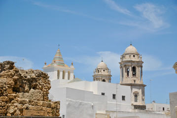 Cadiz in Spain, the cathedral from the roman theatre