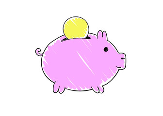 piggy bank on white background