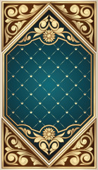 Golden ornate vintage decorative card