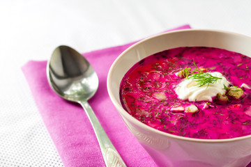 Holodnik - traditional Lithuanian (Russian, Ukrainian, Belorussian, Polish) cold beetroot soup