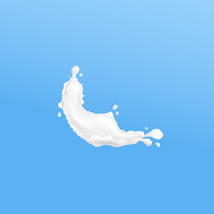 Obraz na płótnie Canvas Isolated milk splash shape on blue sky background