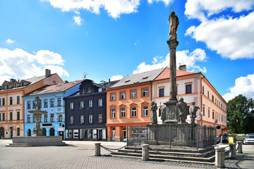 Fototapeta na wymiar Town of Sokolov historic square architecture Czech