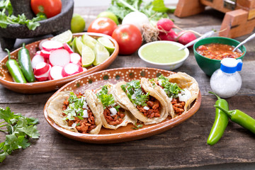 Tacos of meat to the shepherd or marinated