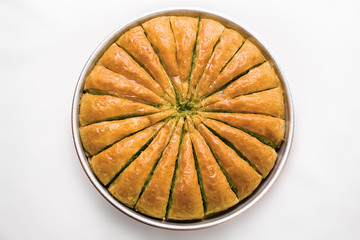 top view for turkish baklava (havuc dilimi)