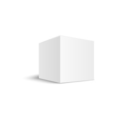 White square box mockup and packaging for cardboard or paper cream.