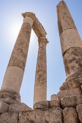 Temple of Hercules in Amman Citadel, inside the Ummayad Palace