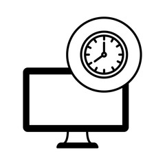 desktop computer device with time clock