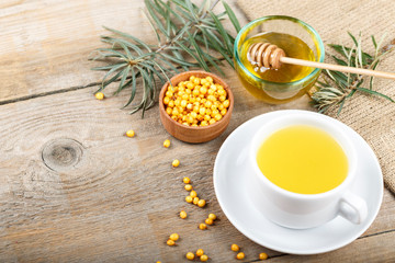 sea buckthorn tea in a cup