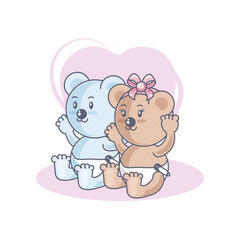 cute bears baby animals isolated icon