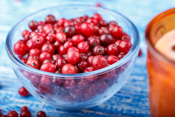 cranberries in a plate on the table