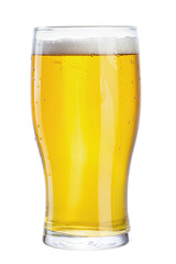 glass of beer on a white background