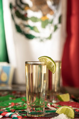 detail of tequila shot