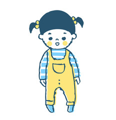 女の子　ブルー