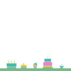 Obraz premium birthday cake icons in trendy flat design