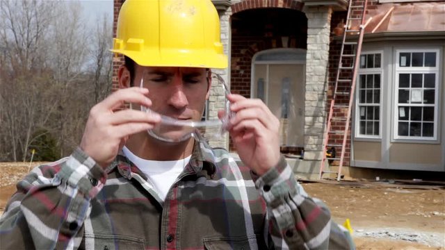 Construction: Home Builder Puts On Safety Glasses