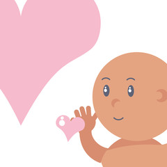 cute baby boy and hearts love