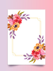 frame with flowers, card 
