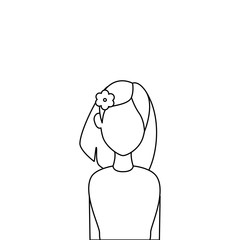 beautiful woman with flower in hair