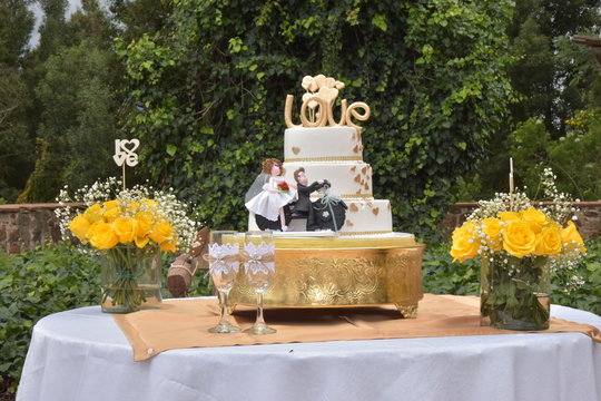 ponque de matrimonio campestre mesa jardin