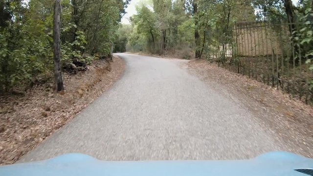 Time lapse of a car during a journey through the country roads of Italy