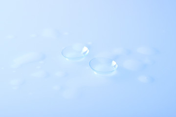 Contact lenses on a light background